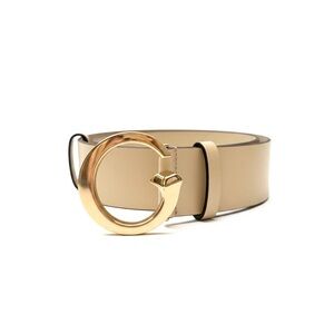 🤍 Gucci G Buckle Leather Belt Beige/Cream